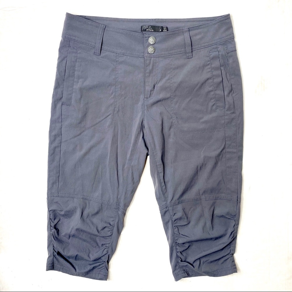 Prana Gray Long Cargo Hiking Shorts